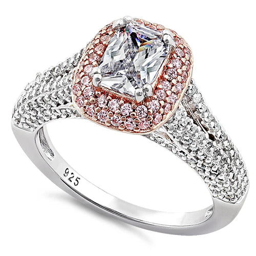 INDA, Two-tone sterling silver engagement ring