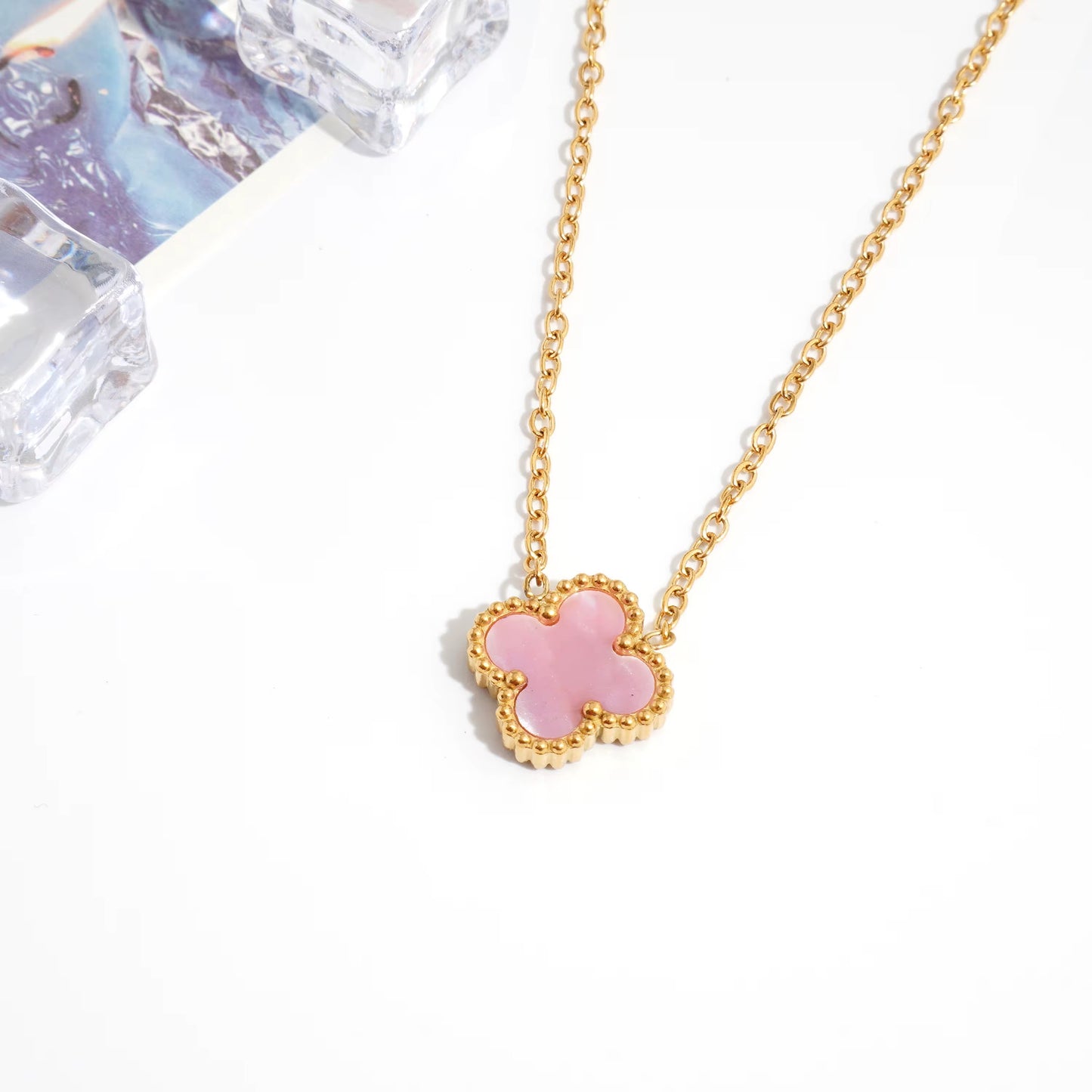 Collar clover dorado 925