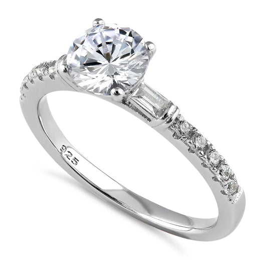 KORI Sterling Silver Dazzling Solitaire Engagement CZ Ring